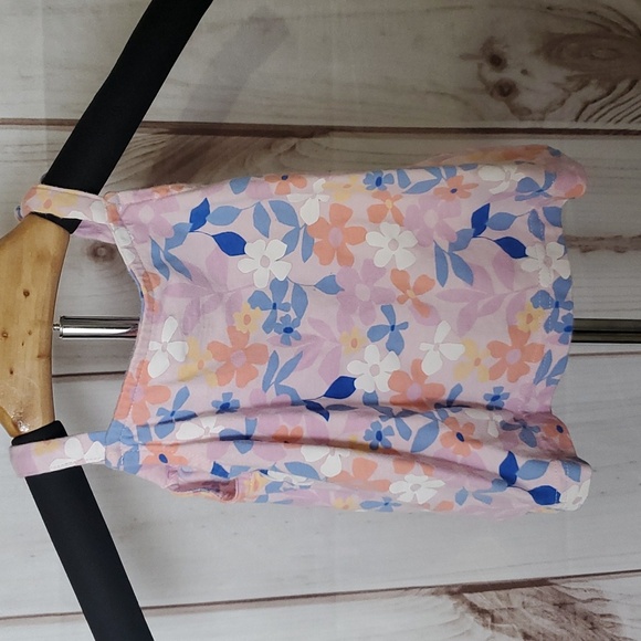 Carter's Baby Girl Spaghetti Strap Floral Print Shirt Size 6 Months 100% Cotton - Picture 2 of 6